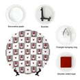 thumbnail image 4 of Balery Gnomes and Hearts Print Bone China Decorative Plate Ceramic Dinner Plates Art Crafts with Display Stand-6in, 4 of 6