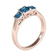 thumbnail image 2 of 1 Carats Blue Princess Cut Brilliant Diamond Ring 10K Solid Rose Gold, 2 of 3
