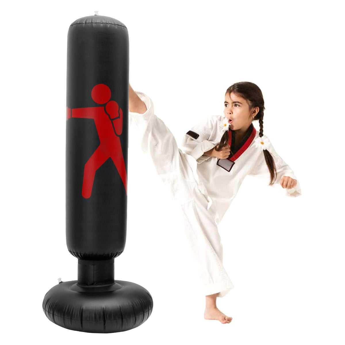 160CM Free Standing Inflatable Boxing Punch Bag Kick MMA Training For Adults Kid 