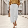 thumbnail image 5 of Fmbrln Ankle Pants for Women Casual Comfy Stretchy Waist Work Pants Summer Fashion Loose Straight Leg Pants with Pockets, 5 of 9