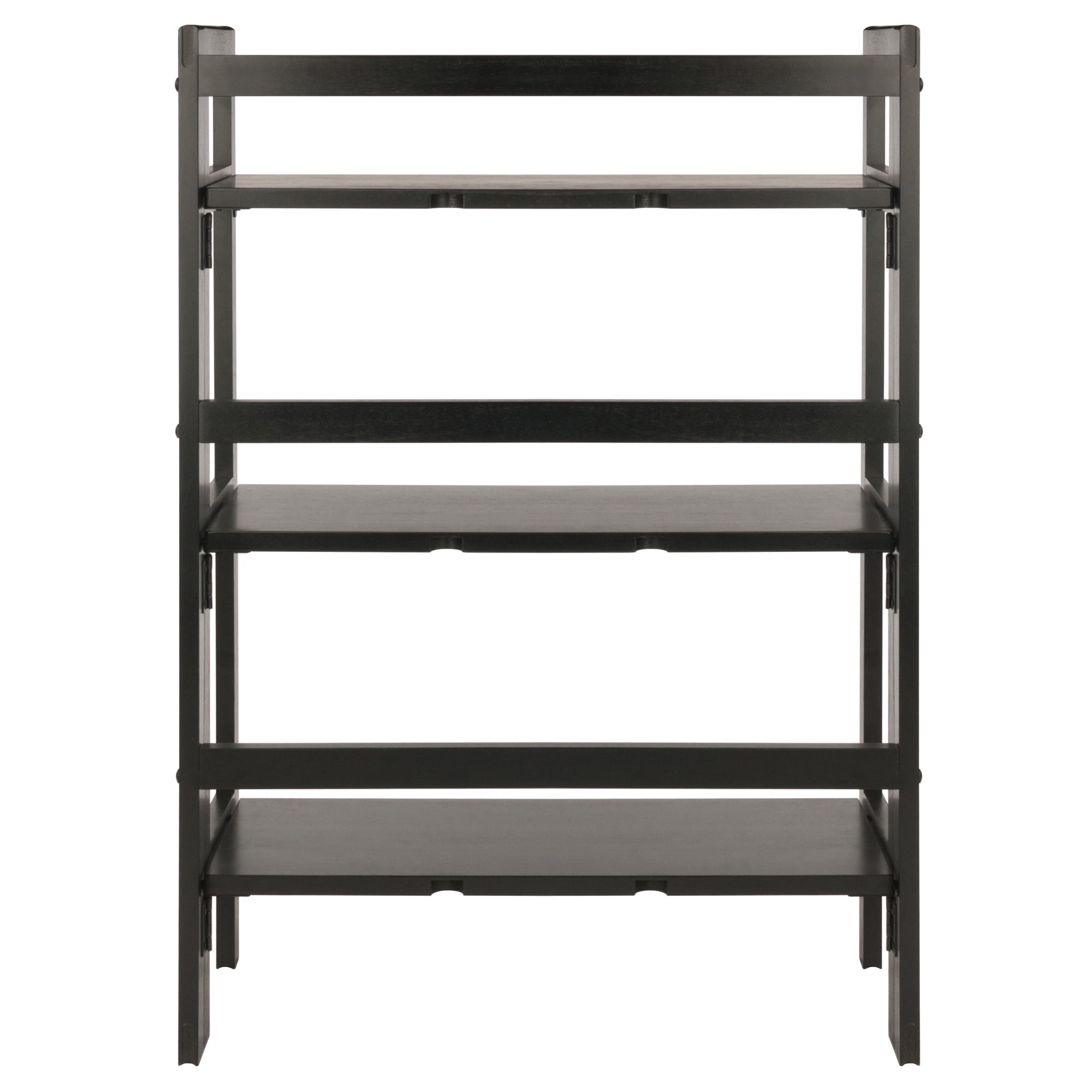 3-Tier Shelves Wood Shelving Unit Large Ladder Triangular Metal Display  Shelving Server Rack, 46 W x 21 D x 66.5 H