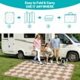 thumbnail image 5 of Findosom Outdoor Rug Waterproof 9'x12' Patio Rugs Foldable Reversible Camping Mat for RV,Deck,Porch,icnic,Beach,Balcony,Beige & Brown, 5 of 10