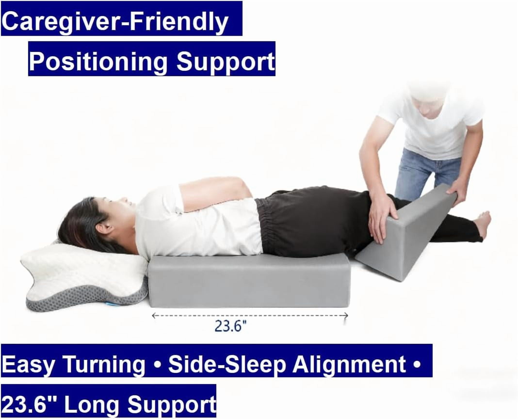 Bed Wedge Pillow for Sleeping & Post Surgery Recovery - Waterproof Positioning Wedge Pillows for Back,Hip & Leg Pain Relief, bed sore Support,Ideal for Side Sleepers,Seniors &Bedridden Patients 23.6"