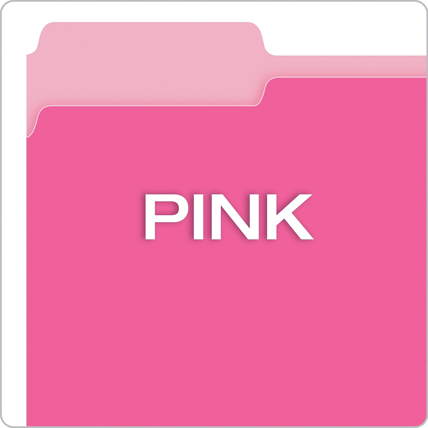 Pendaflex Interior File Folders 1/3 Cut Top Tab Letter Pink 100/Box 421013PIN