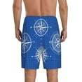 thumbnail image 5 of Salouo Compass Pattern Men's Sleep Pajama Shorts,Pajama Bottoms Elastic Waistband Sleep Pajama Short PJ Shorts for Men -3X-Large, 5 of 6