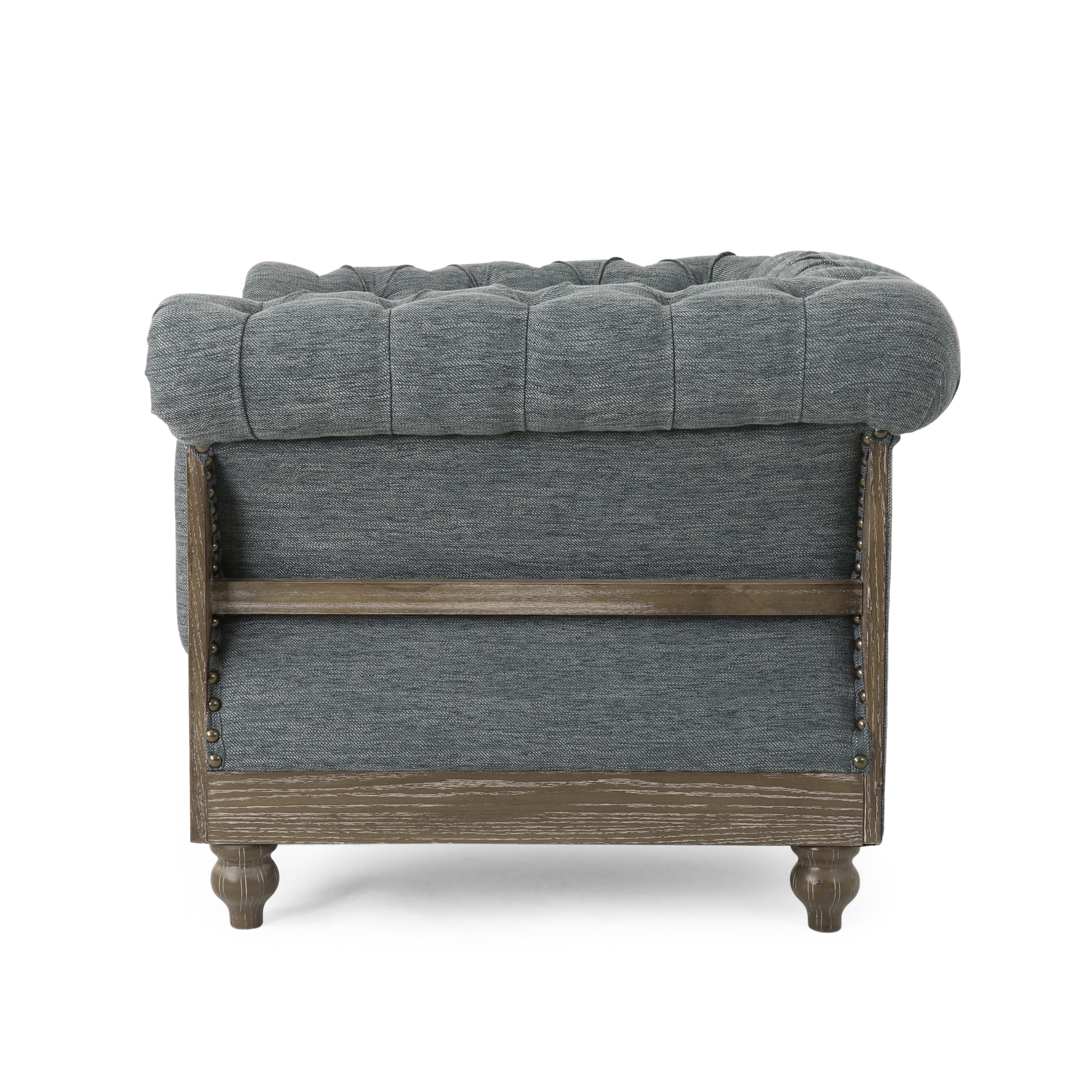 Noble House Petes Charcoal Fabric Club Chair, Gray