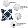 thumbnail image 3 of Blue And White Pioneer Flower Pillow Covers,Blue And White Pioneer Flower Throw Pillow Covers 18"×18" ,Living Room Sofa Couch Pillow Covers,Decorative Pillow Covers, 3 of 7