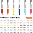 Shuttle Art NonToxic Permanent Markers, 60 Colors Fine Point Set for Adults, Works on Various