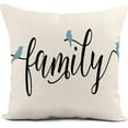 thumbnail image 4 of Set of 4 Linen Throw Pillow Covers 16x16 Inch Blue Bird Faith Love Family Dream Home Decor Pillowcase Square Cushion Cover for Sofa Bed Couch, 4 of 6