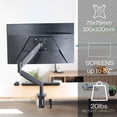 thumbnail image 2 of VIVO Black Aluminum Single Monitor Pneumatic Arm Desk Mount, Up to 32" Screens, 2 of 8