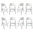 thumbnail image 1 of Set 8 Sillas Plegables Reforzadas 120kg Acero Polietileno Comedor Hogar Eventos Color Blanca., 1 of 5