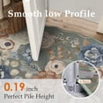 thumbnail image 5 of BERTHMEER 3'x5' Scalloped Area Rugs for Living Room Bedroom Farmhouse Non Slip Washable Floral Sage Green Vintage Carpets Watercolor Roses Flower Office Dorm Throw Rugs, Orangeand Dusty Blue, 5 of 5