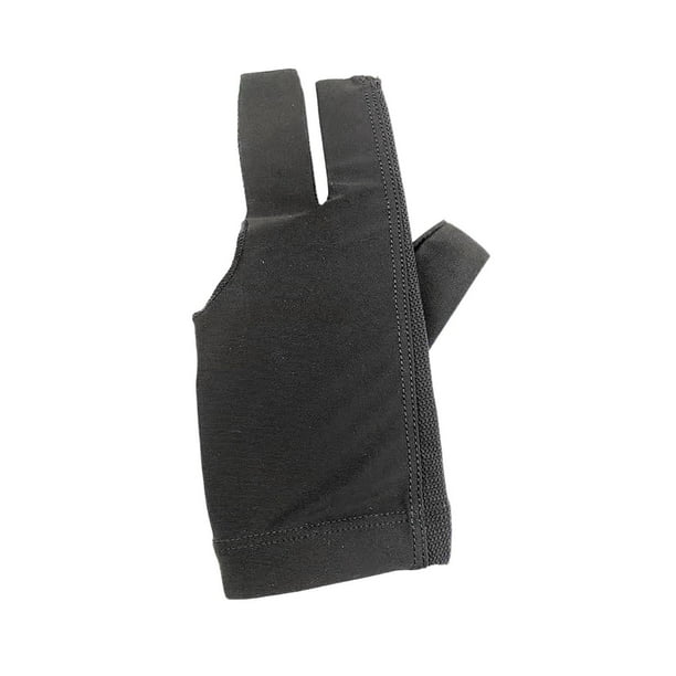 Guante de billar de tres dedos, antideslizante, para entrenamiento en gimnasio. Negro
