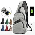 thumbnail image 6 of Sling Backpack with USB Charging Port, Men Women Chest Crossbody Shoulder Bag Biking Hiking Cycling, 6 of 10