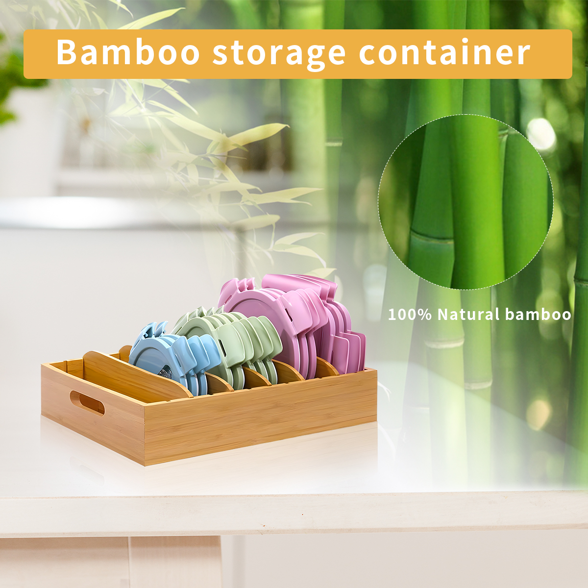 Simluxe Under Sink Trash Bag Dispenser | Bamboo Wooden Holder For 13, 30, 33 Gallon Bags, Wall Mountable