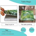 thumbnail image 3 of Palm Leaves Fitted Table Cover for Square Tables, Summer Elastic Tablecloth for Indoors Outdoors Party Dining Home Picnic 32x32 in, 3 of 4
