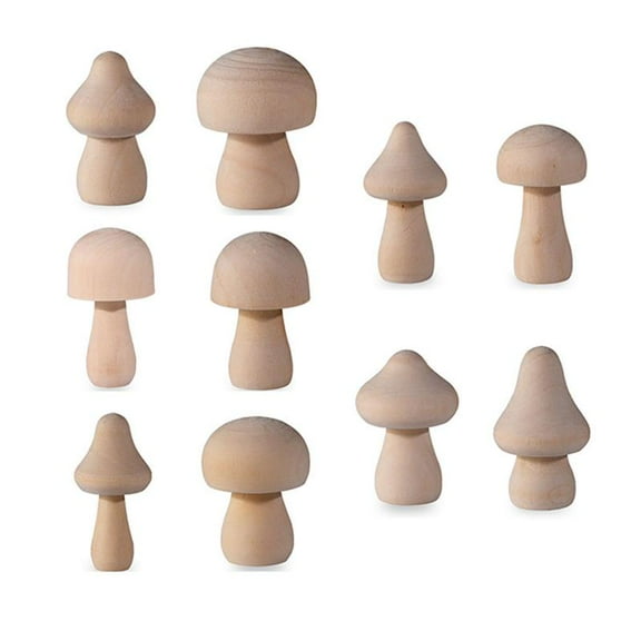 Unfinished Mushroom DIY Crafts Painting Peg Dolls Ornament for Children Teenager