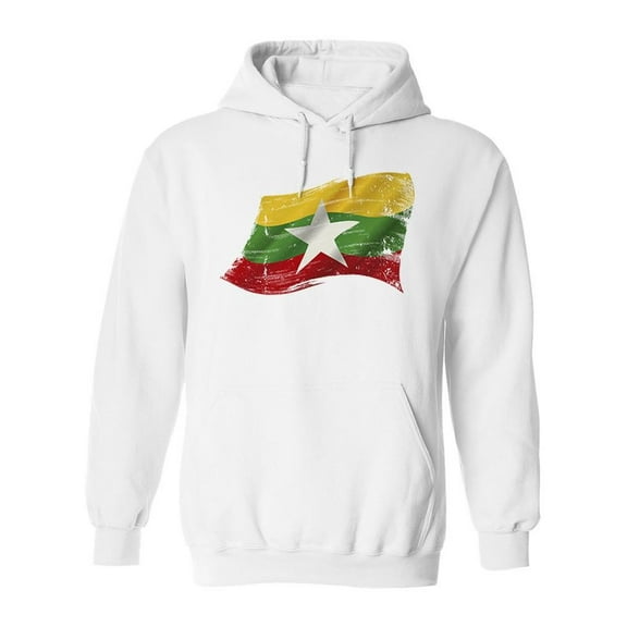 Burmese Flag Hoodie Men -Image by Shutterstock, Male Large
