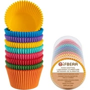 Gifbera Rainbow Paper Cupcake Liners Greaseproof Colorful Muffin Backing Cups for Wedding Party Baby Shower, 200-Count, 2.6 in.