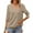 Khaki, variant on Summer Solid Color Women V-neck Casual T-shirt Half Sleeve Simple Tops
