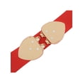 thumbnail image 3 of INSPIRE CHIC Women's Golden Leaf Stretchy Belts, Fashion Vintage Elegant Elastic Waistband for Dress Coat 26.4x2.4" Red, 3 of 6