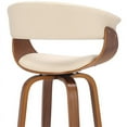 thumbnail image 4 of Home Square 26" Barstool in Cream Faux Leather & Walnut Wood - Set of 2, 4 of 10