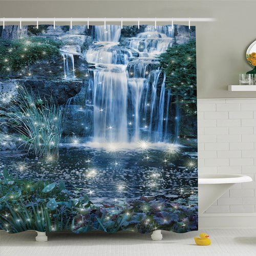 Ambesonne Waterfall Magic Fairy Cascade Shower Curtain Set
