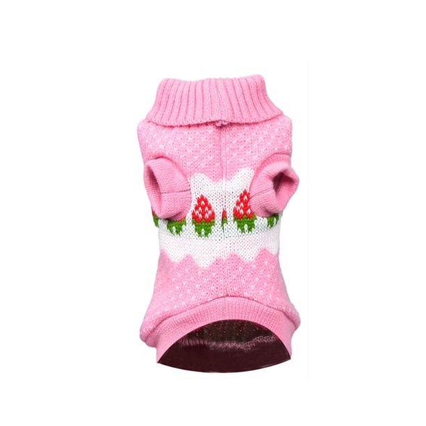 Pet Dog Sweaters, Knitted Classic Pet Strawberry Pattern Sweater Autumn Winter Warm Costume Pet