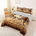 thumbnail image 2 of Homewish Boho Horse Animals Queen Comforter Set,Western Cowboy Comforter Sets Queen,Cream Brown,Light Gray Reversible,3pcs,1 Comforter and 2 Pillowcases, 2 of 7