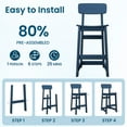 thumbnail image 3 of LOYALICE 2PC Tall Adirondack Chair, HDPE Patio Outdoor Bar Height Barstools Chair, Dark Blue, 3 of 8