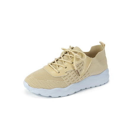 

Gomelly Ladies Sneakers Mesh Athletic Shoes Sport Walking Shoe Elastic Trainers Womens Women Running Sneaker Khaki 6.5
