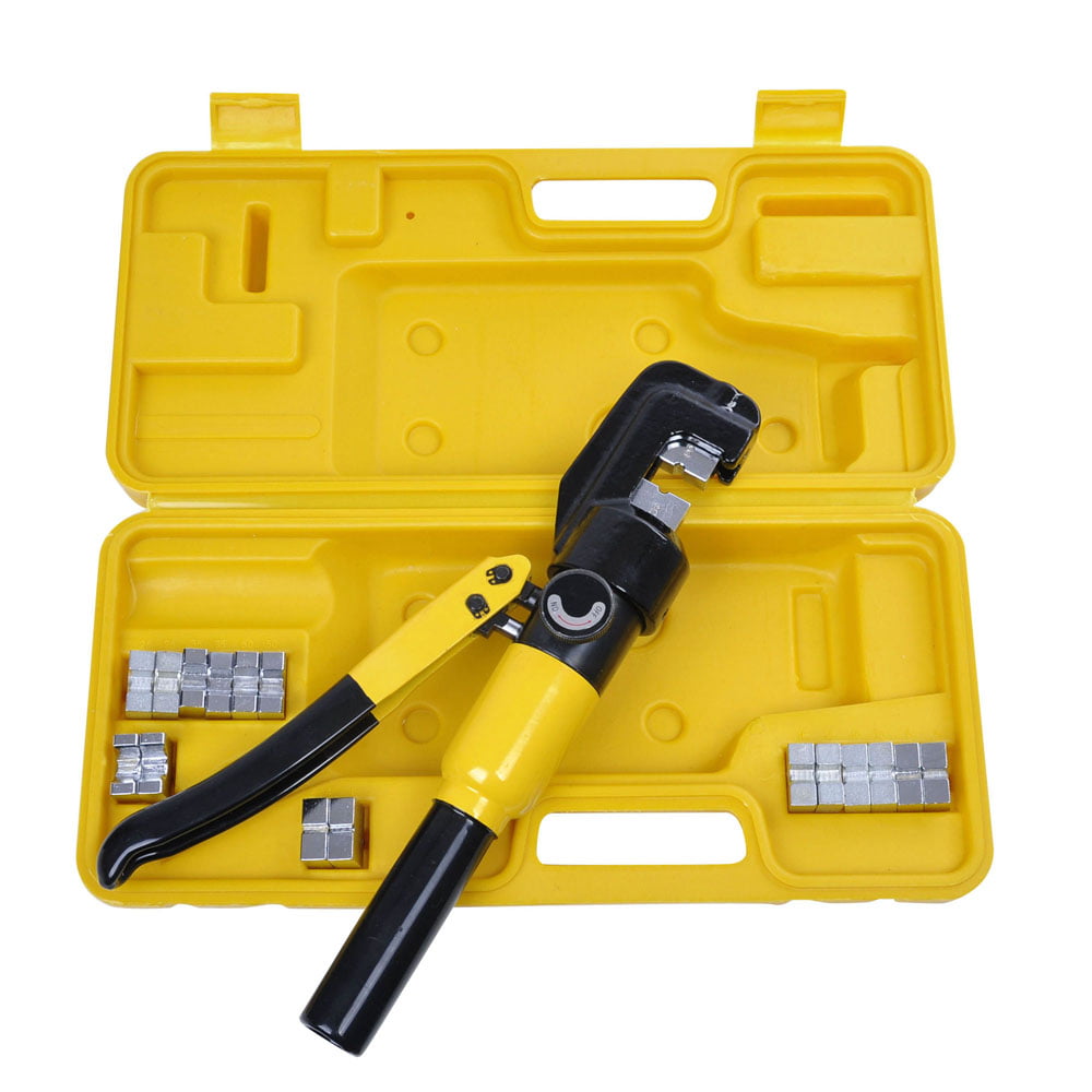 12 Ton Hydraulic Wire Terminal Crimper Battery Cable Lug Crimping Tool w//Dies