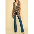 thumbnail image 5 of Made by Johnny Women's Lightweight Sleeveless Draped Open Cardigan L LEOPARD, 5 of 6