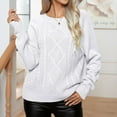 thumbnail image 4 of BLVB Women's Pullover Sweaters Ctewneck Long Sleeve Cable Knit Casual Slouchy Jumper Tops Fall Winter Clothes, 4 of 6