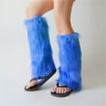 thumbnail image 4 of Socks for Women Blue Furry Boot Cover Imitation Shoe Leg Long Foot Women's Warmers Warm And Slim, 4 of 9