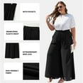 thumbnail image 3 of SHEWIN Womens Plus Size Pants Casual Elastic High Waist Flowy Pants Drawstring Palazzo Pants with Pockets 1X-5X, 3 of 9