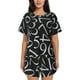 thumbnail image 1 of Fotbe Numbers Conjunto de Pijama Estampado para Mujer, 2 Piezas, Ropa de Dormir con Camiseta de Manga Corta y Shorts Suaves-Small, 1 of 6