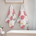 thumbnail image 4 of Rabbits with Berries Flowers Leaves Hand Towel Absorbent Bath Towels for Bathroom Sports Gym 28" x 14" Set of 2, 4 of 8