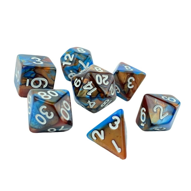 Dados acrílicos , de dados D20 D8 D12 D4 de dados poliédricos para de , , familiar, Marrón Hugo Dados de juego de mesa