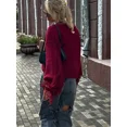 thumbnail image 5 of Cárdigan de punto con borlas para mujer, suéter holgado de un solo pecho con cuello en V, ropa de calle elegante, 2024, 5 of 5