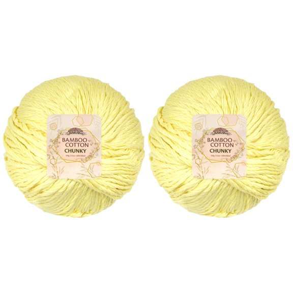 JubileeYarn Bamboo Cotton Chunky Yarn - 100g/Ball - Eggnog - 2 Balls