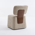 thumbnail image 2 of Set of 1 Linen Upholstered Armless Dining Chair with Casters (Beige), 2 of 11
