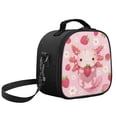 thumbnail image 2 of Jeiento Axolotl Lunch Bag for Girls 10-12 8-10 Lunch Box Kids Food Containers Strawberry Reusable Lunchbox Bags for School Work Office Shopping Cooler Tote Bag Pink, 2 of 6
