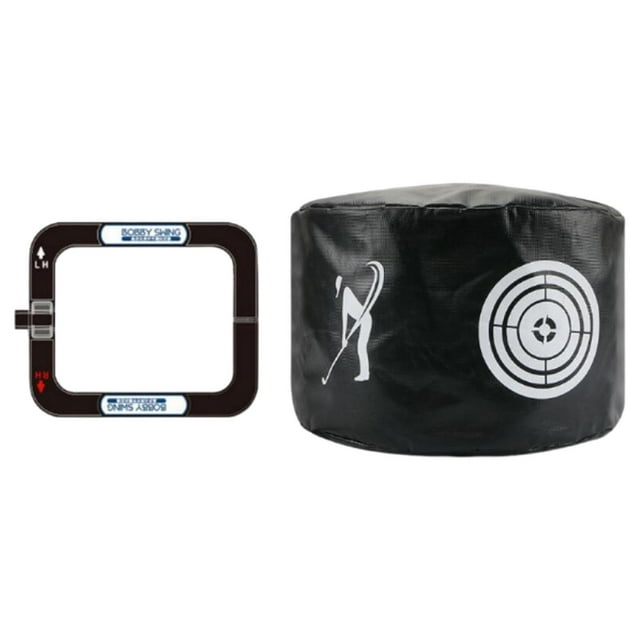 Golf Swing Trainer Set Cola Hitting Bag Corrección de alineación para principiantes de golf negro