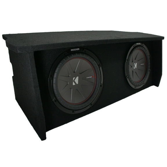2007-2018 Jeep Wrangler 2 Door Dual 12" Enclosure Kicker 43CWR122 Sub Box Package