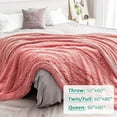 thumbnail image 6 of Anjee Soft Fuzzy Faux Fur Throw Blanket, Reversible Shaggy Cozy Furry Blanket, Breathable & Washable, 90" x 90", Pink Color, 6 of 9