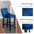 thumbnail image 5 of EHANCIS Set of 2 Counter Height Bar Stools, Modern Velvet Upholstered Counter Chair with Backrests, Home Kitchen Island Leisure Chairs with Solid Wood Legs(Blue ), 5 of 6