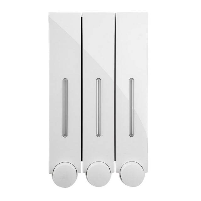 Dispensador de jabón líquido para baño, 420 ml, plástico, para ducha, champú, botella vacía Triple Blanco