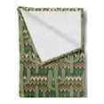 thumbnail image 2 of Cactus Soft Flannel Fleece Throw Blanket, Cartoon Style Saguaro Cactus on Zigzag Stripes Background, Cozy Plush for Indoor and Outdoor Use, 60" x 80", Green Pale Brown Beige, by Ambesonne, 2 of 5