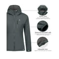 thumbnail image 2 of Little Donkey Andy Windbreaker for Women, Breathable Water Resistant Light Jacket with Hooded Iron Grey XXL, 2 of 7